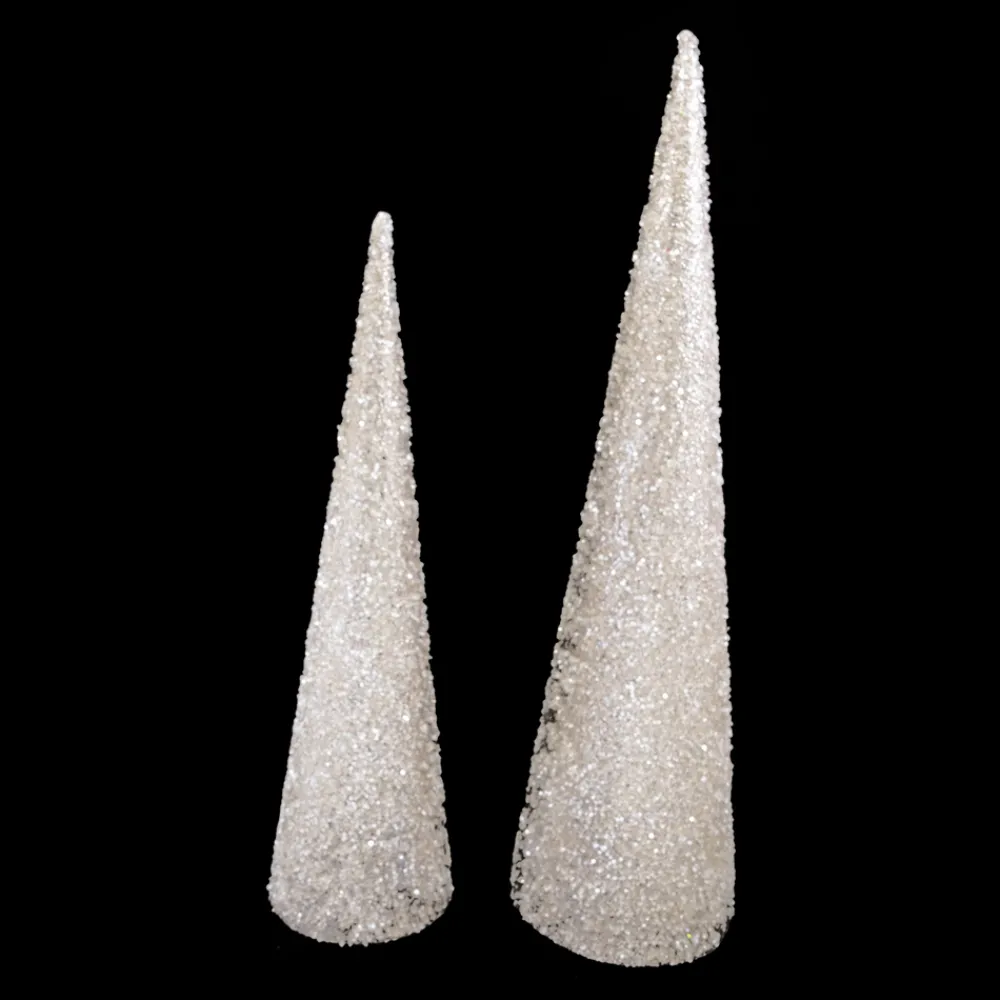 Sale Christmas Forever CONE TREE 24″/30″ CHAMP GLITTER 2PC