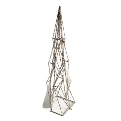 Online Christmas Forever CONE TREE GEOMETRIC WIRE 15.5″ W/ MIRROR & CHAMPAGNE GLITTER