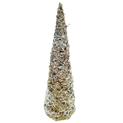 Best Christmas Forever CONE TREE NATURAL ROPE 15.5″ SNOW FROSTING