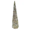 Christmas Forever CONE TREE NATURAL ROPE 23.5″ SNOW FROSTING