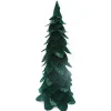 New Christmas Forever CONE TREE VELVET EMERALD GREEN LEAVES 26″ W/ VELVET GLITTER