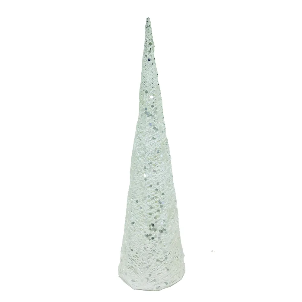 Outlet Christmas Forever CONE TREE WHITE GLITTER 23.5″