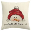 Christmas Forever CUSHION DECORATIVE 16″x16″ “LET IT SNOW” IVORY/RED