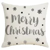 New Christmas Forever CUSHION DECORATIVE 16″x16″ “MERRY CHRISTMAS” IVORY/GRAY