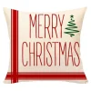 Discount Christmas Forever CUSHION DECORATIVE 16″x16″ “MERRY CHRISTMAS” IVORY/RED