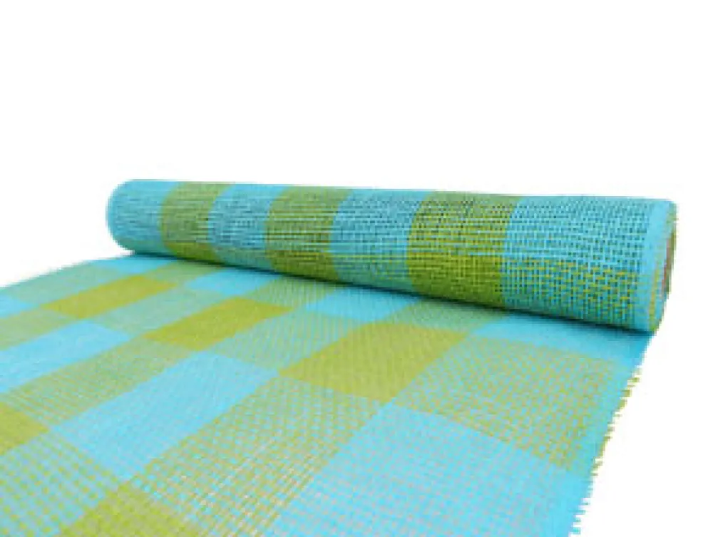 Best Christmas Forever DECOR MESH 21″ X 5 YDS BLUE/ GREEN BURLAP LOOK