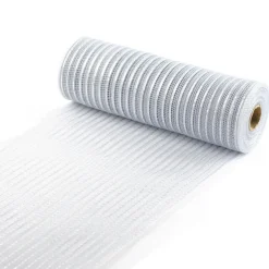 Discount Christmas Forever DECOR MESH 10.5″x10 YDS SM SILVER/MATT SILVER LINES