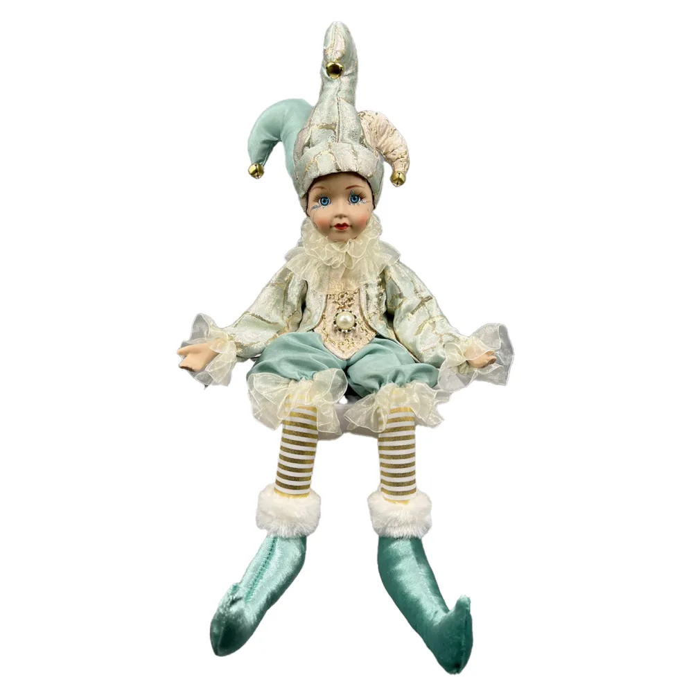 Christmas Forever DOLL SITTING 17″ MINT/GOLD