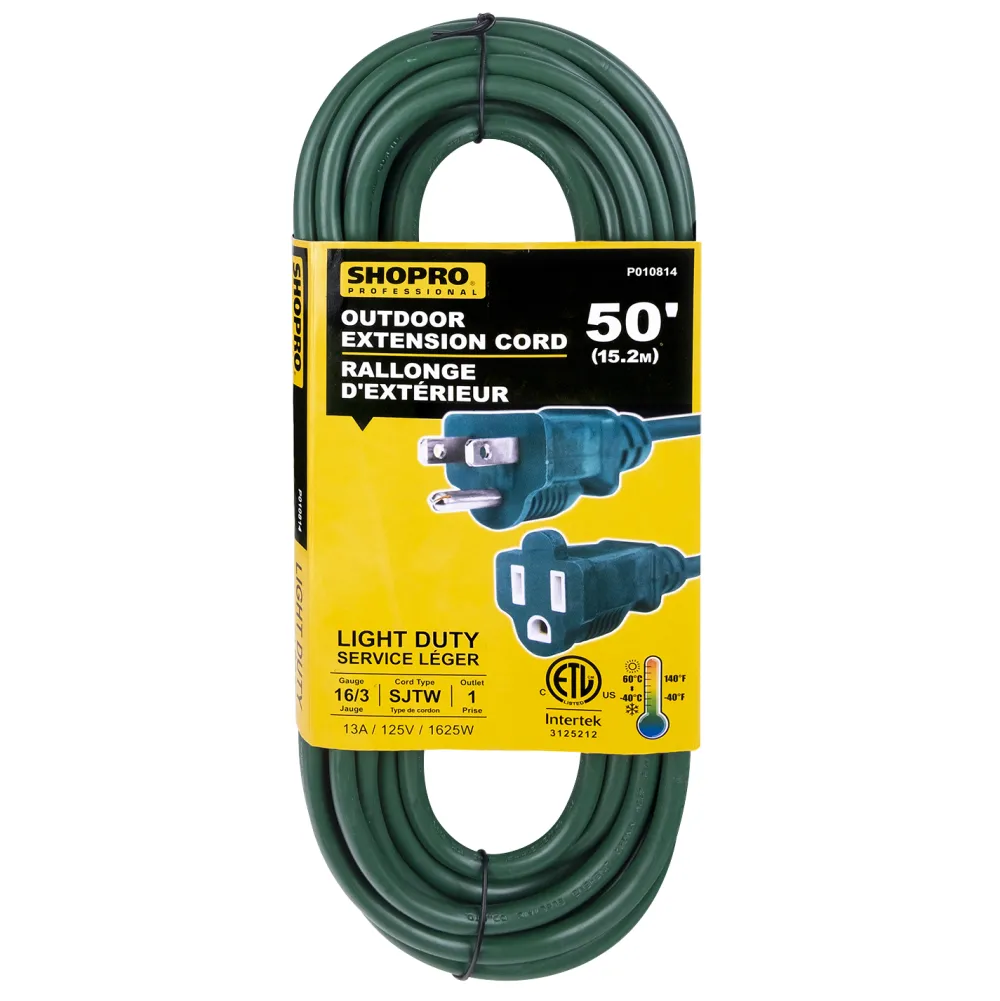 Outlet Christmas Forever EXT. CORD O/D 16/3 1-OUTLET 50′ GREEN