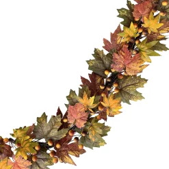 Sale Christmas Forever FALL GARLAND 72″ MAPLE LEAF/BERRY ORANGE/MULTI