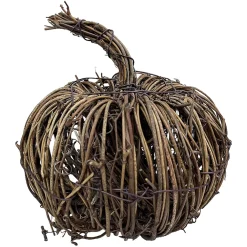 New Christmas Forever FALL RATTAN PUMPKIN 140MM NATURAL /BROWN