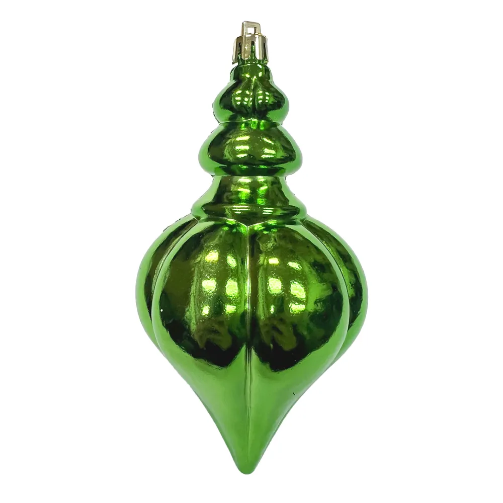 Christmas Forever FINIAL 150MM/6″ SHINY GREEN RIBBED
