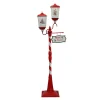 Hot Christmas Forever FLOOR DOUBLE LANTERN WITH SANTA & SNOWMAN SEE-SAW SNOWING SCENE 79″