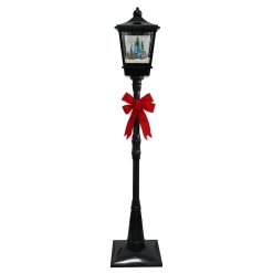 Online Christmas Forever FLOOR LANTERN WITH SANTA & REINDEER SNOWING SCENE 72″