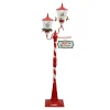 Discount Christmas Forever FLOOR RETRO DOUBLE LANTERN WITH SNOWMAN, SANTA & ROTATING REINDEER SNOWING SCENE 77″