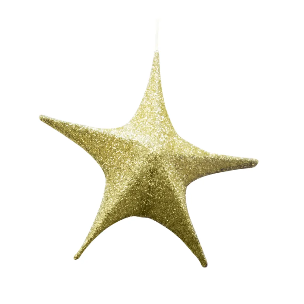 Best Christmas Forever FOLDING SHIMMER STAR 32″ GOLD