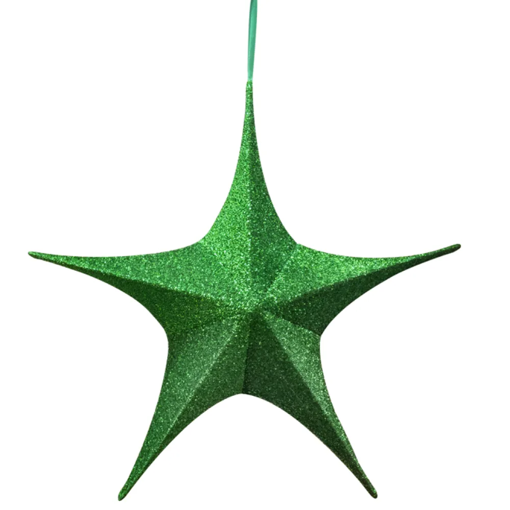 Christmas Forever FOLDING SHIMMER STAR 25″ GREEN