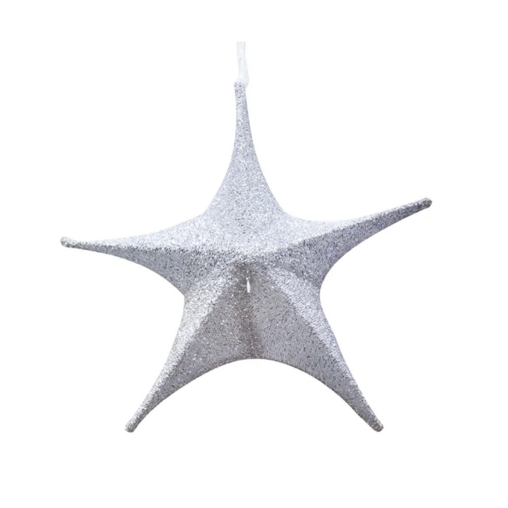 Hot Christmas Forever FOLDING SHIMMER STAR 32″ SILVER