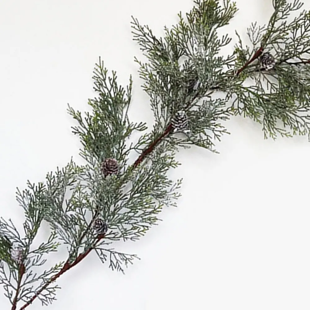 Clearance Christmas Forever GARLAND CEDAR 59″ FROSTED W/ MINI PINE CONES