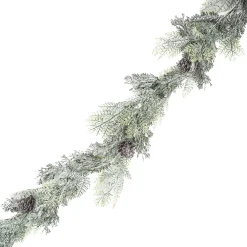 Clearance Christmas Forever GARLAND CEDAR 72″ FROSTED W/ PINE CONES