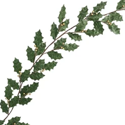 Online Christmas Forever GARLAND LEAVES HOLLY 72″ SAGE GREEN W/GOLD BERRIES