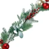 New Christmas Forever GARLAND MIXED PINES W/ BERRIES & BALLS 5′ RED/GREEN/GOLD