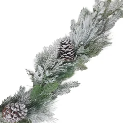 Best Christmas Forever GARLAND PINE 59″ FLOCKED MIXED PINE W/ PINE CONES