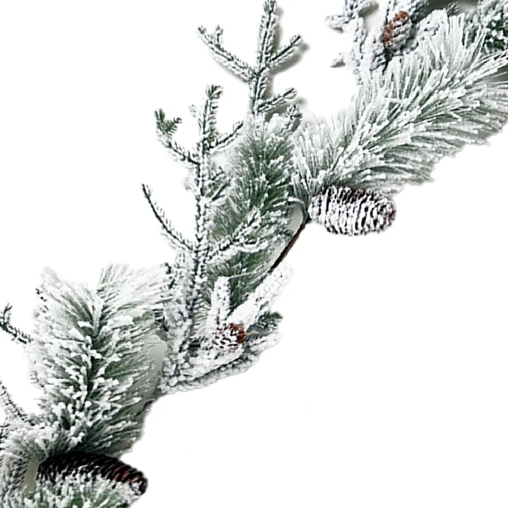Best Christmas Forever GARLAND PINE 60″ FLOCKED MIXED PINES W/ PINE CONES