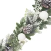 Hot Christmas Forever GARLAND PINE FROSTED 72″ MIXED PINE W/ PINE CONES & SNOW BALLS