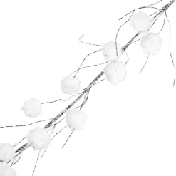 New Christmas Forever GARLAND SNOWBALL 65″ X20 W/ NATURAL FROSTED BRANCH