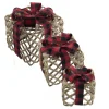 Discount Christmas Forever GIFT BOX 6″/8″/10″ HEMP W/ BUFFALO PLAID LED B/O
