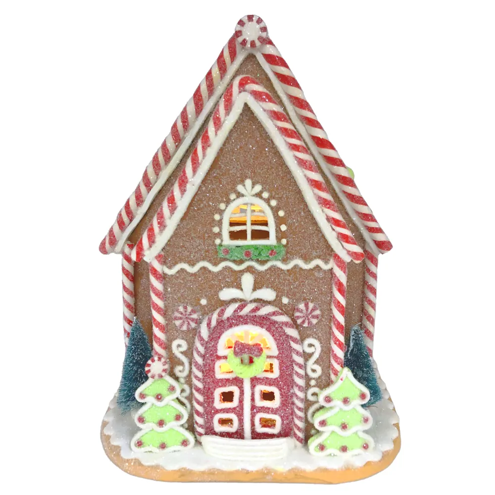 Sale Christmas Forever GINGERBREAD HOUSE W/ LED (YELLOW) 9.3″ CLAY DOUGH