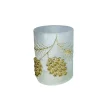 Outlet Christmas Forever GLASS VASE 4″ FROSTED W/ GOLD CONES