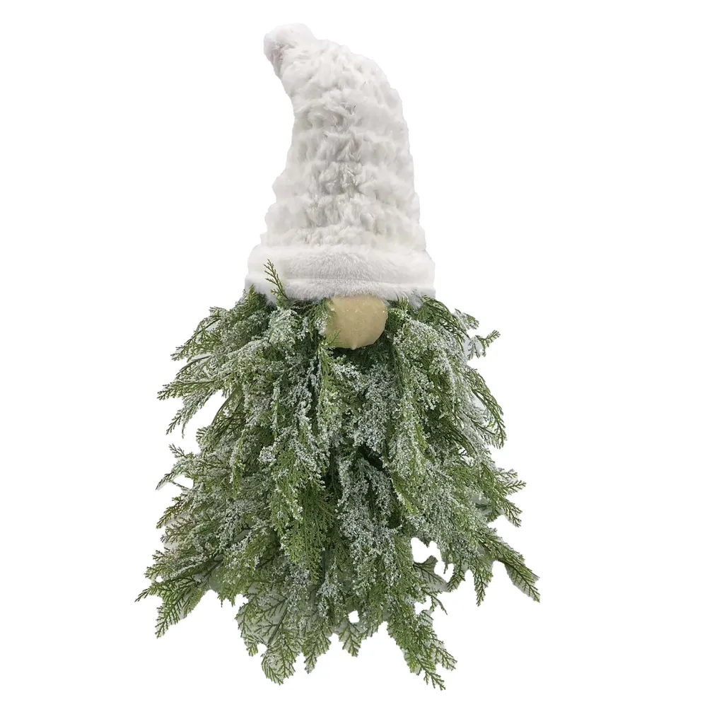 Hot Christmas Forever GNOME PINE BODY|FUR HAT GREEN/NATURAL 15.5″x19.5″ FROSTED