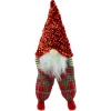 Best Christmas Forever GNOME PLUSH SITTING 12″ RED/ GREEN CHECKS W/ SEQUIN HAT