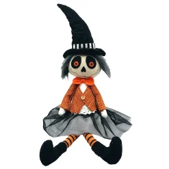 Clearance Christmas Forever HALLOWEEN GHOST GIRL SITTING 19.5″ BLACK/MULTI