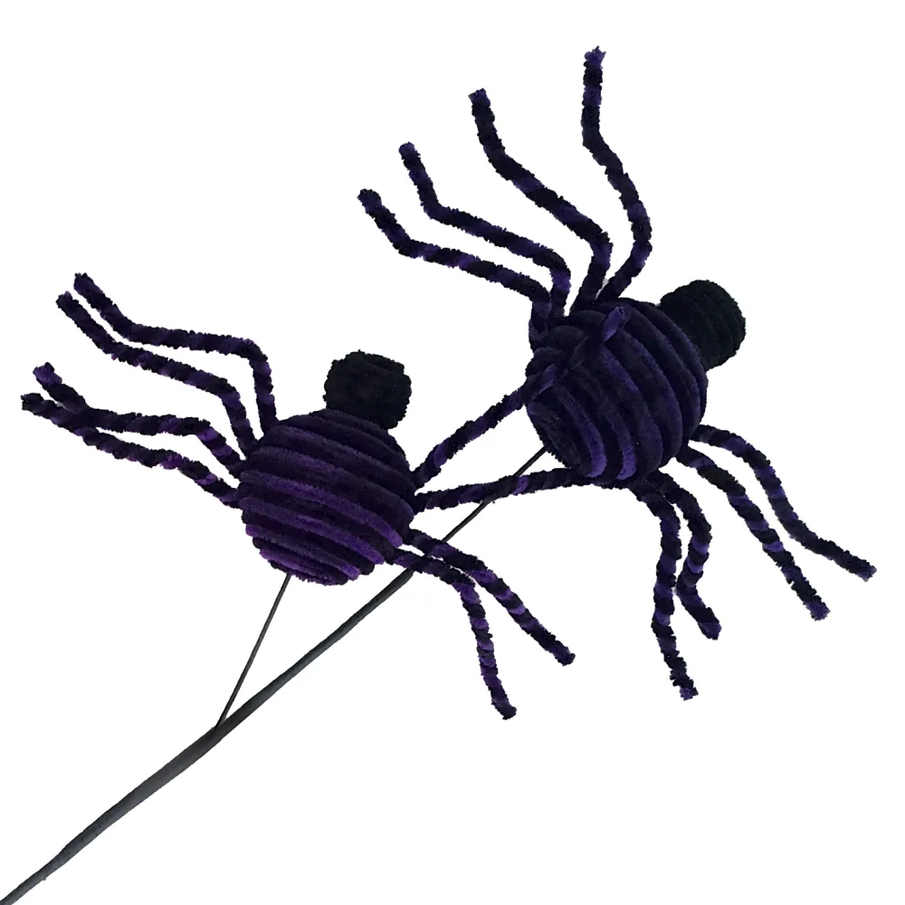Christmas Forever HALLOWEEN SPRAY 2xSPIDER 25″ BLACK/PURPLE