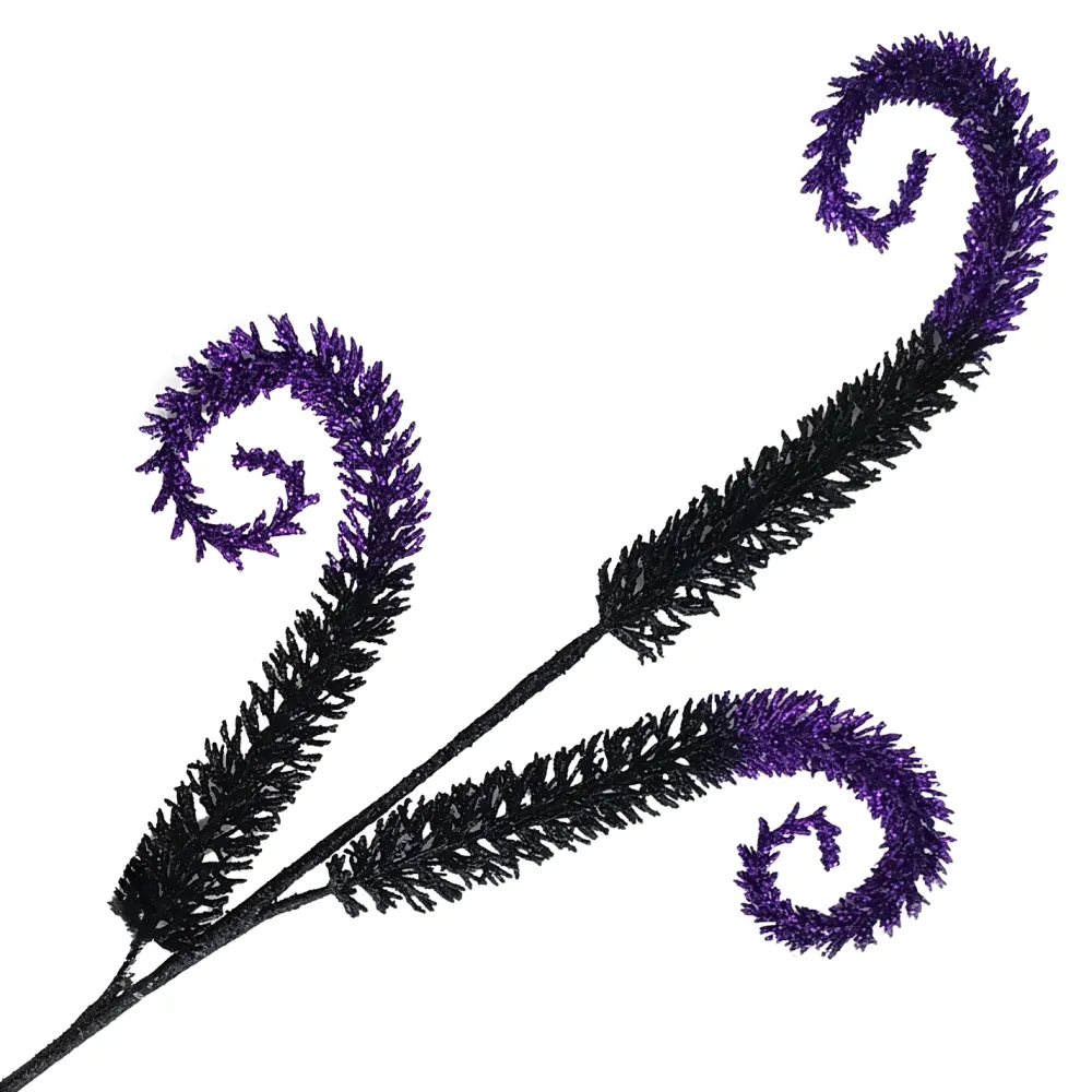Best Christmas Forever HALLOWEEN SPRAY 3xSWIRL 28″ BLACK/PURPLE GLITTER