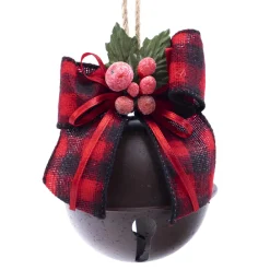 Hot Christmas Forever JINGLE BELL BROWN 3.5″/80MM W/ PLAID BOW