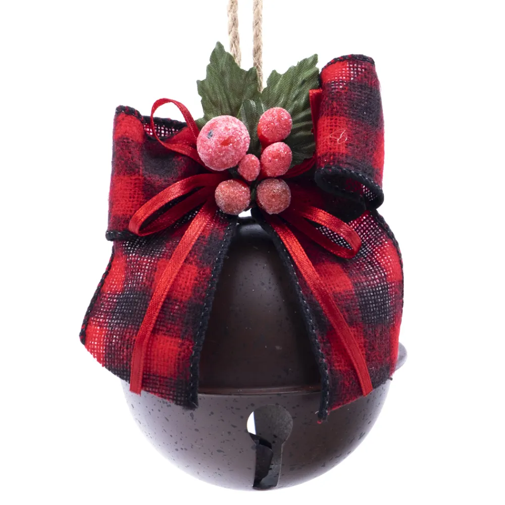 Hot Christmas Forever JINGLE BELL BROWN 3.5″/80MM W/ PLAID BOW