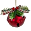 Christmas Forever JINGLE BELL RED METALIC 3″ W/ RED/GREEN BOW
