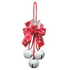 Clearance Christmas Forever JINGLE BELL WHITEx3 35MM W/ RED-WHITE RIBBON BOW, RED BERRIES/MINI BELLS & SILVER LVS.