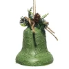 Hot Christmas Forever LIBERTY BELL EMBOSSED PVC GREEN ANTIQUE 4.5″ W/ PINE & CONE