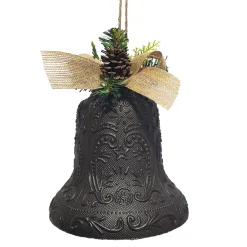 Clearance Christmas Forever LIBERTY BELL EMBOSSED PVC DARK BROWN 6″ W/ PINE & CONE