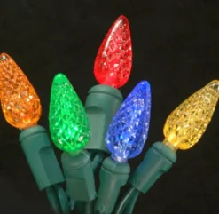 Clearance Christmas Forever LIGHT LED O/D C6 FACETED 70L 5-MULTI