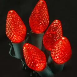Clearance Christmas Forever LIGHT LED O/D C7 FACETED 25L RED