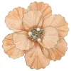 Best Christmas Forever MAGNOLIA HEAD CORAL 9″ VELVET CH GLITTER EDGE & CLIP