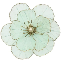 Sale Christmas Forever MAGNOLIA HEAD GREEN MINT 10.5″ SHEER W/ CLIP