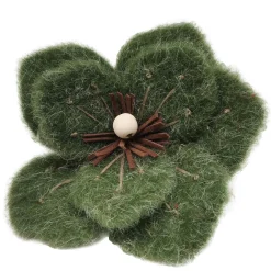 Discount Christmas Forever MAGNOLIA HEAD GREEN MOSS 6″ FELT FROSTED LOOK W/ CLIP