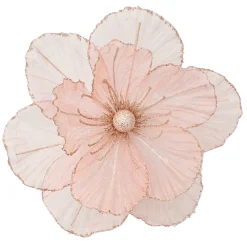 Online Christmas Forever MAGNOLIA HEAD PINK 10.5″ SHEER W/ CLIP